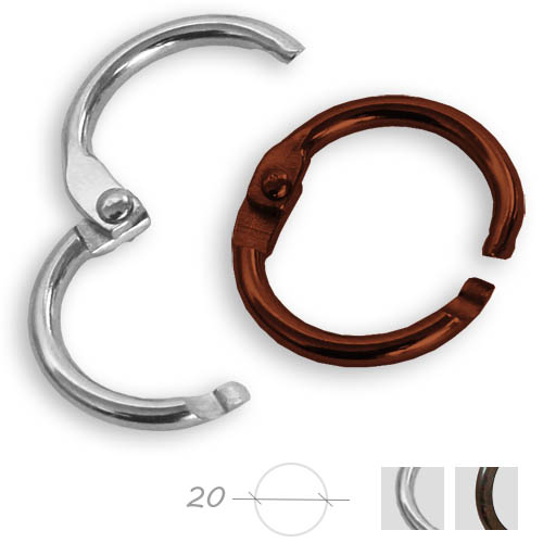 Anelli </H1> due anelli apribili in acciaio cromato o brunito