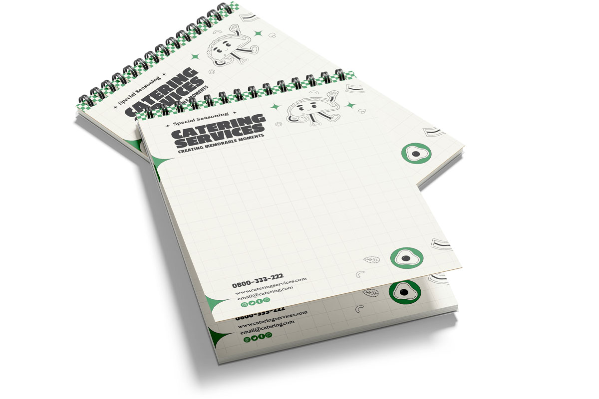 Block notes con spirale metallica