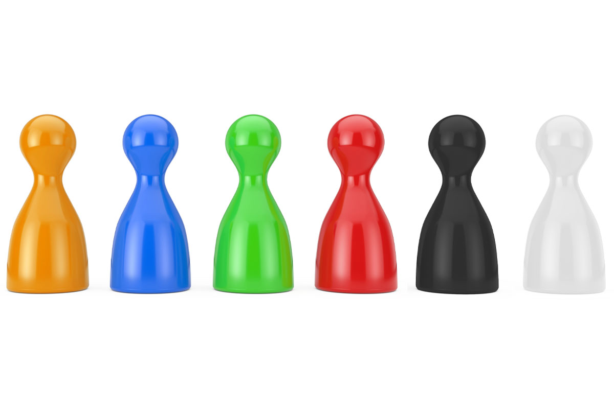 Meeples in plastica colorata